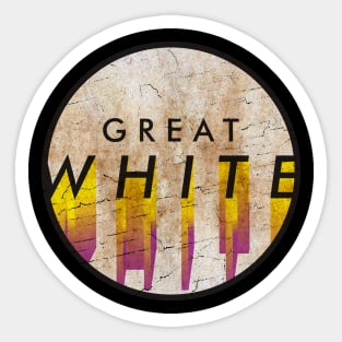 Great White - VINTAGE YELLOW CIRCLE Sticker